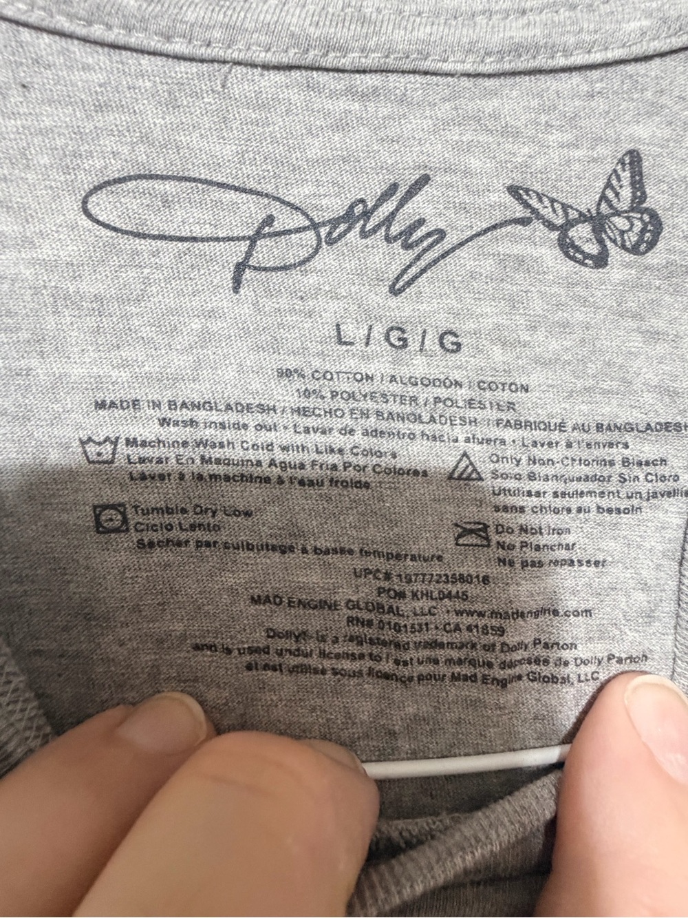Women’s Gray Graphic Tee Dolly Parton - Picture 3 of 4